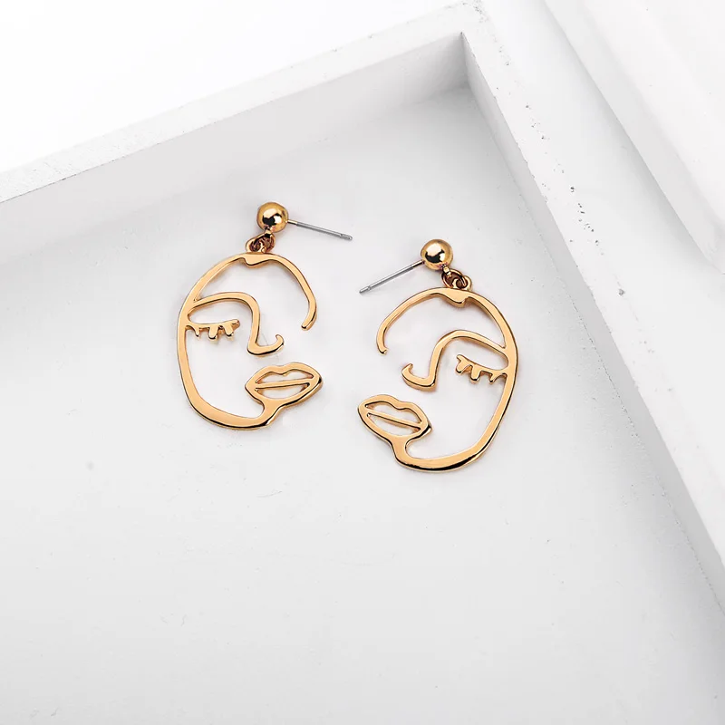 Личности Абстрактная живопись уход за кожей лица золотые серьги капельки Цвет