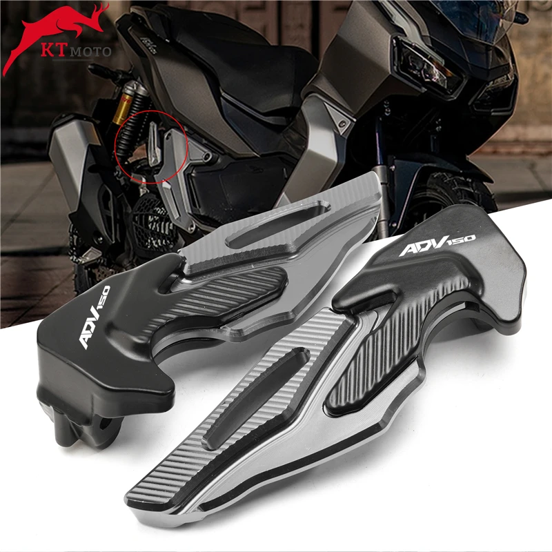

For HONDA ADV150 ADV 150 2019-2022 NEW With "ADV150" Logo Motorcycle accessories Rear Foot Pegs Rests Passenger Footrests
