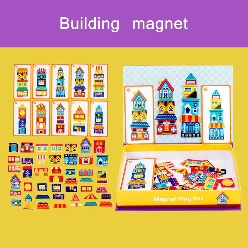 

Magnet Toy Games Puzzle Children Cartoon 3D Magnetic Puzzle Learning Toys For Children Toddlers Magnetic Jigsaw Montessori Toy