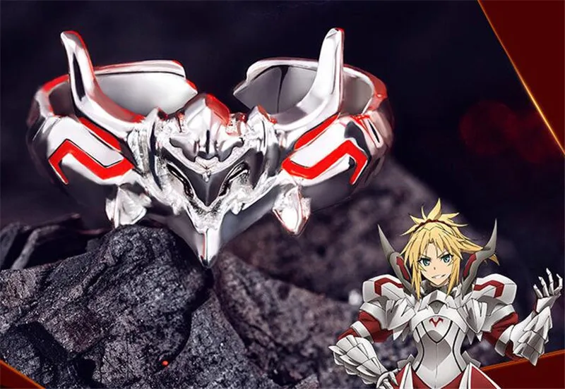 Аниме мультфильм Fate Apocrypha Mordred кольцо 925 Slive шлем Ювелирное кольцо Хэллоуин косплей кольцо Рождественский подарок