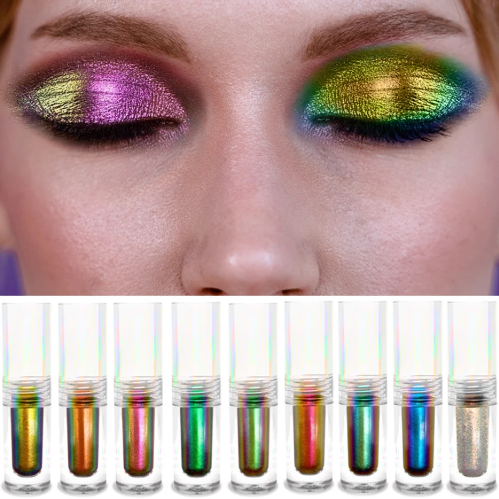 

30 Pcs Chrome Chameleon Liquid Eyeshadow Private Label Metallic Glitter Eye Shadow Wholesale Custom Logo Makeup High Pigmented