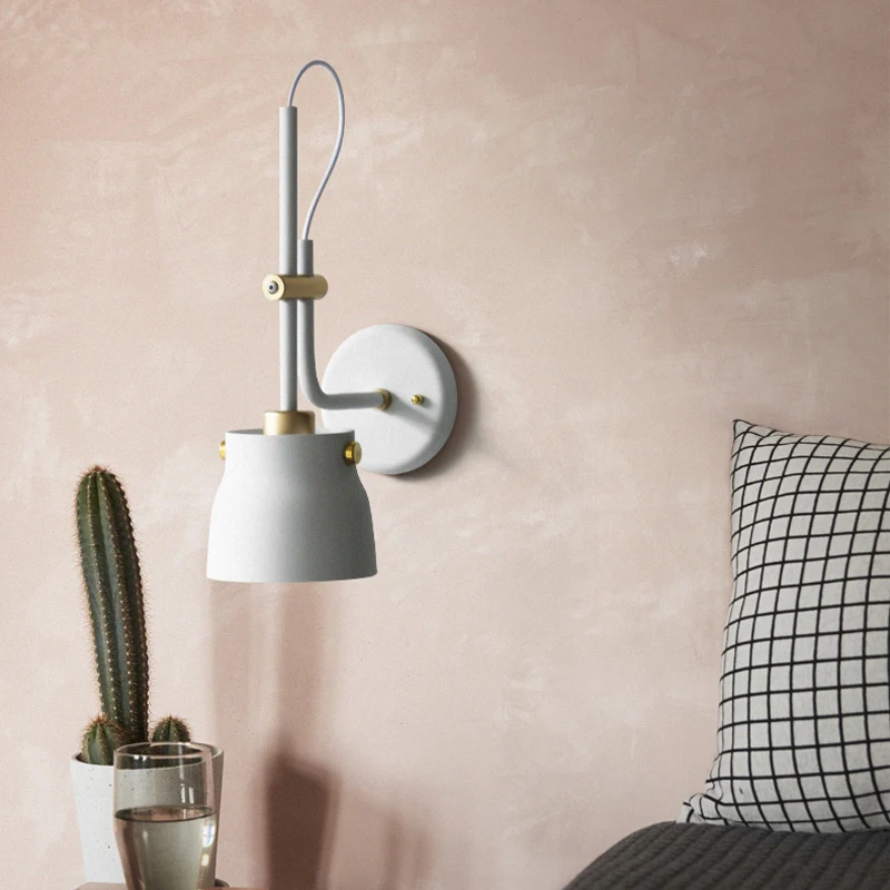 

Modern minimalist creative designer industrial wind wrought iron wall lamp LED aisle restaurant bedside retractable wall lamp