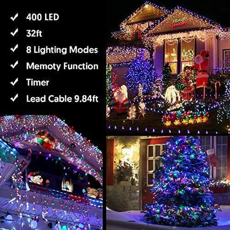 

Christmas Lights Waterfall Garland Curtain Festoon Droop 0.4-0.6m Led Icicle String Lights Eaves Wedding Decorative for Home