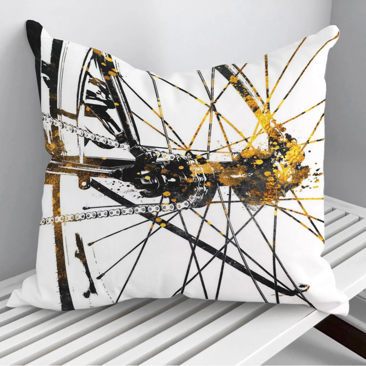 

Cycling gold an black Pillowcase Decorative Sofa Cushion Case Bed Pillow Cover Home Decor Car Cushion Cover 45*45cm