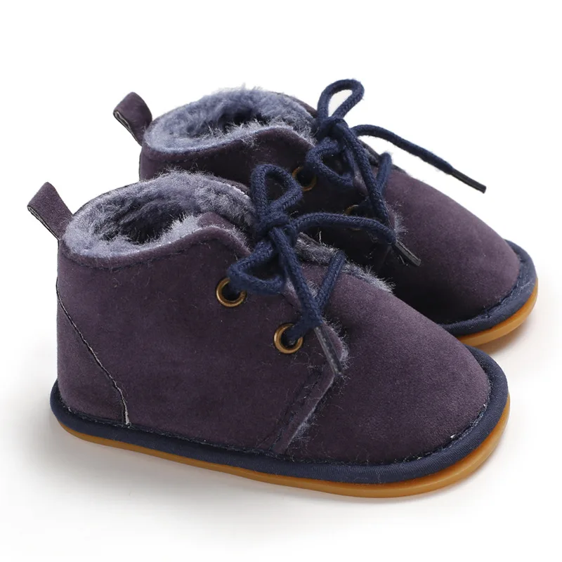 dark blue Baby spring and autumn Girls Boys Shoes Soft Sole 0-18 month Anti-Slip Infant Prewalker Toddler Booties - Цвет: dark blue