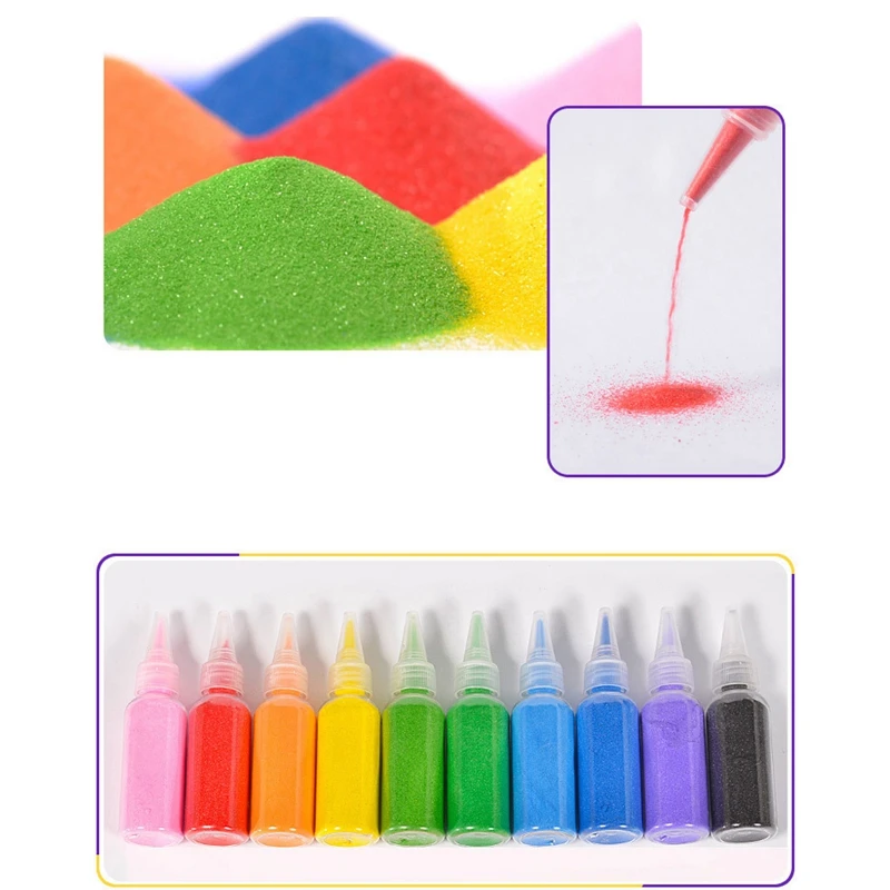 

Children's Sand Painting Set DIY Color Sand Drawing Color Sand Toy Kindergarten Handmade Arts and Crafts Toys Kids Gift