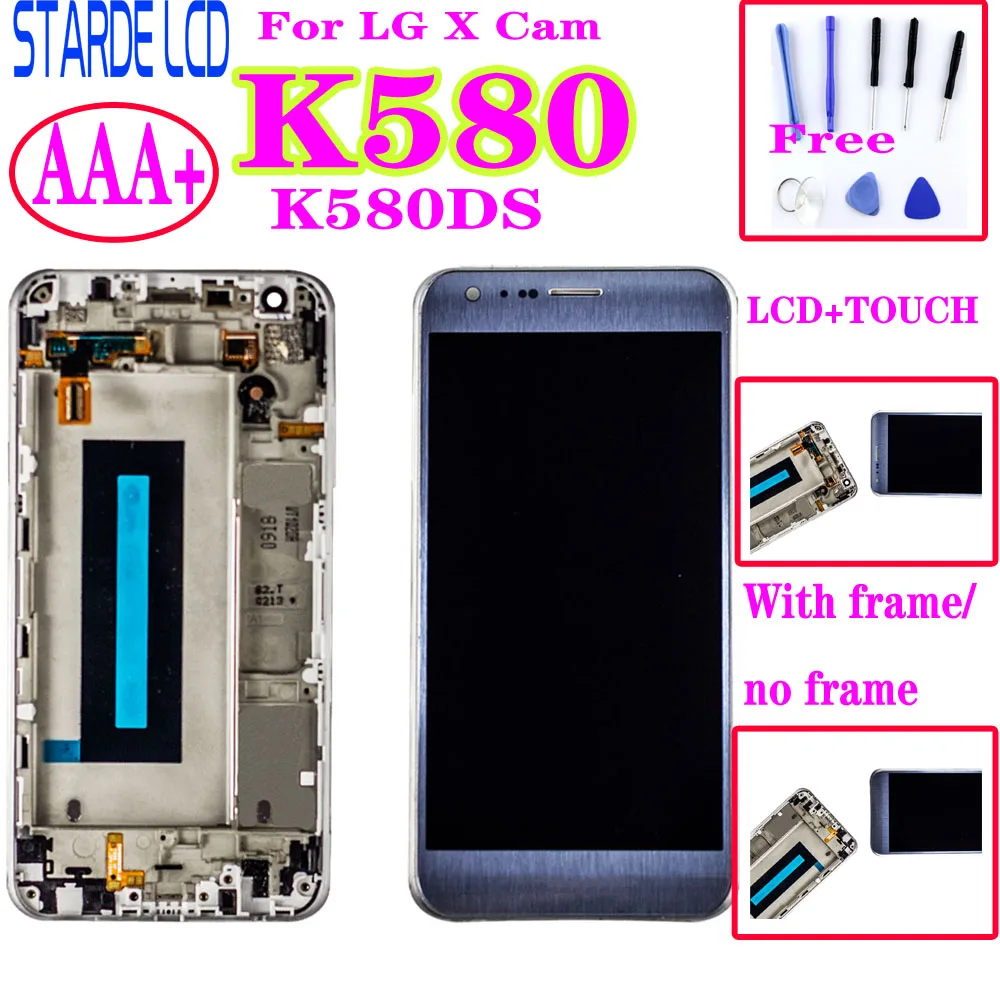 100% протестированный ЖК-дисплей AAA + для LG X Cam K580 с рамкой, замена экрана K580DS