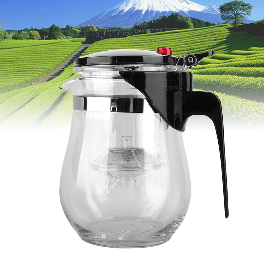 Термостойкий стеклянный чайник 500 мл удобный офисный китайский кунг фу