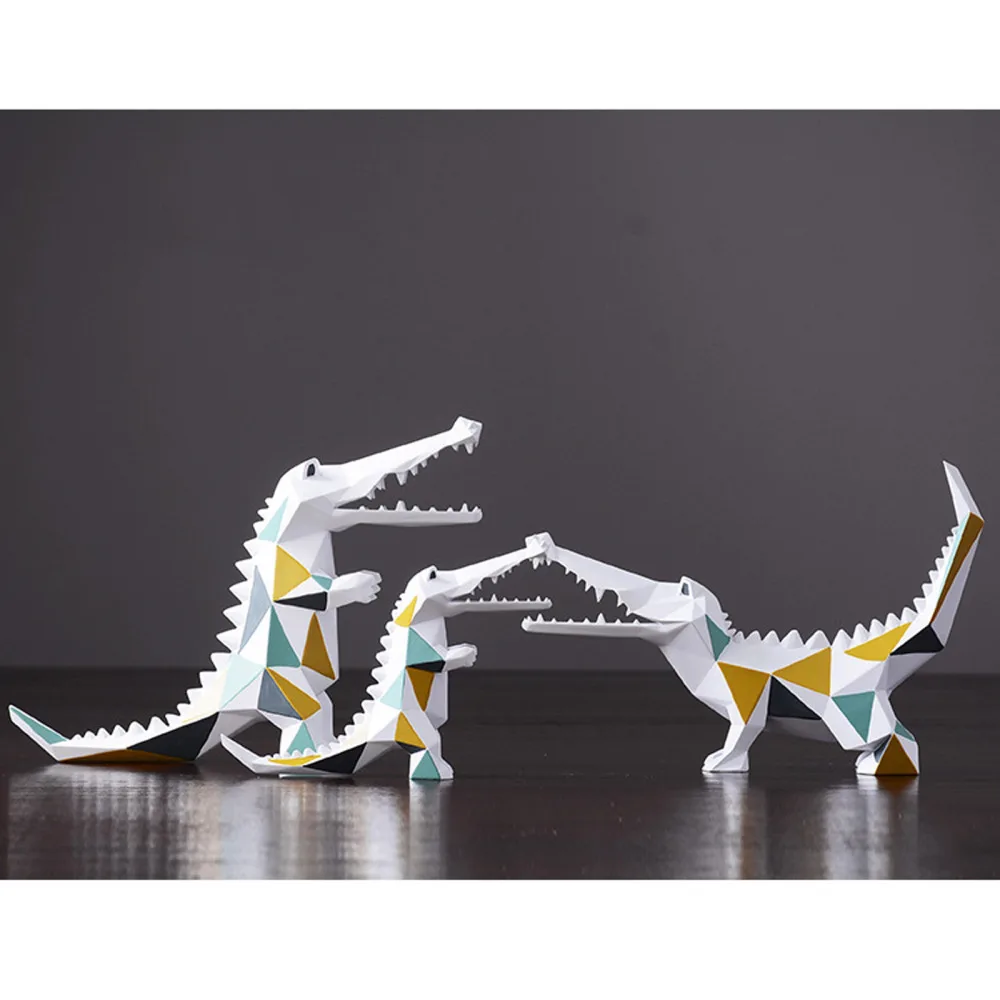 

Geometric Crocodile Figurine Home Decoration Accessories Office Crafts Handicraft Furnishings Resin Nordic Creative Ornaments