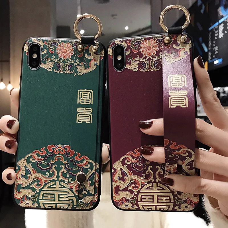 Nova 5T чехол 3D тиснение Ретро ТПУ ремешок держатель телефона для Huawei P40 P30 P20 Pro Lite Mate