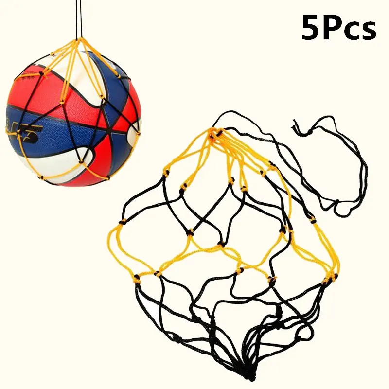 

Nylon Bag Ball Net 5pcs Net Football Bag Sports Supplies Carrying Training Sports Outdoors