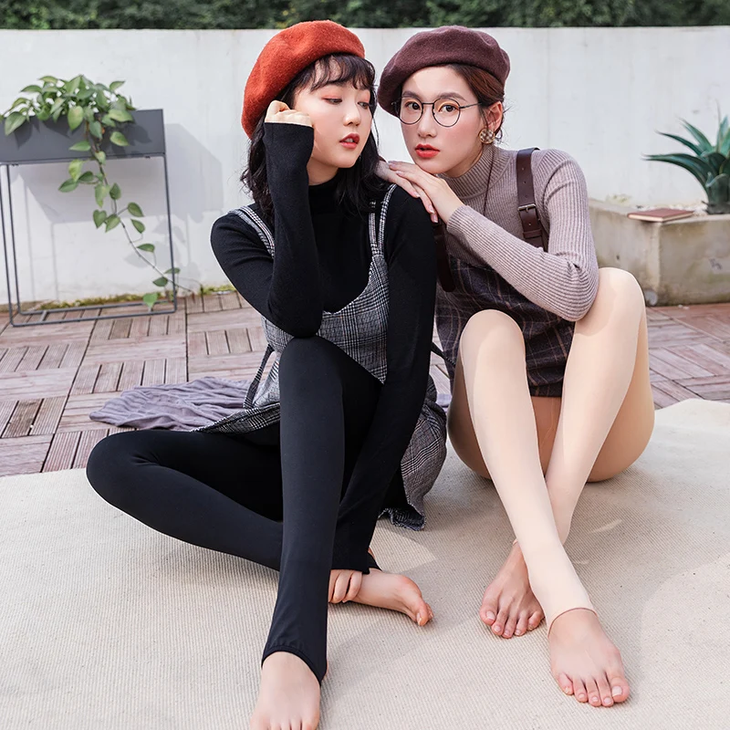 LANGSHA Winter Warm Leggings Women Casual Thicken Velvet Warm Good Elastic Slimming Seamless Leggings Solid Women's Warm Pants