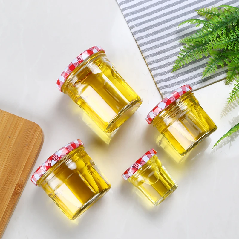 Стеклянные банки для консервирования с крышками варенья меда свадебных