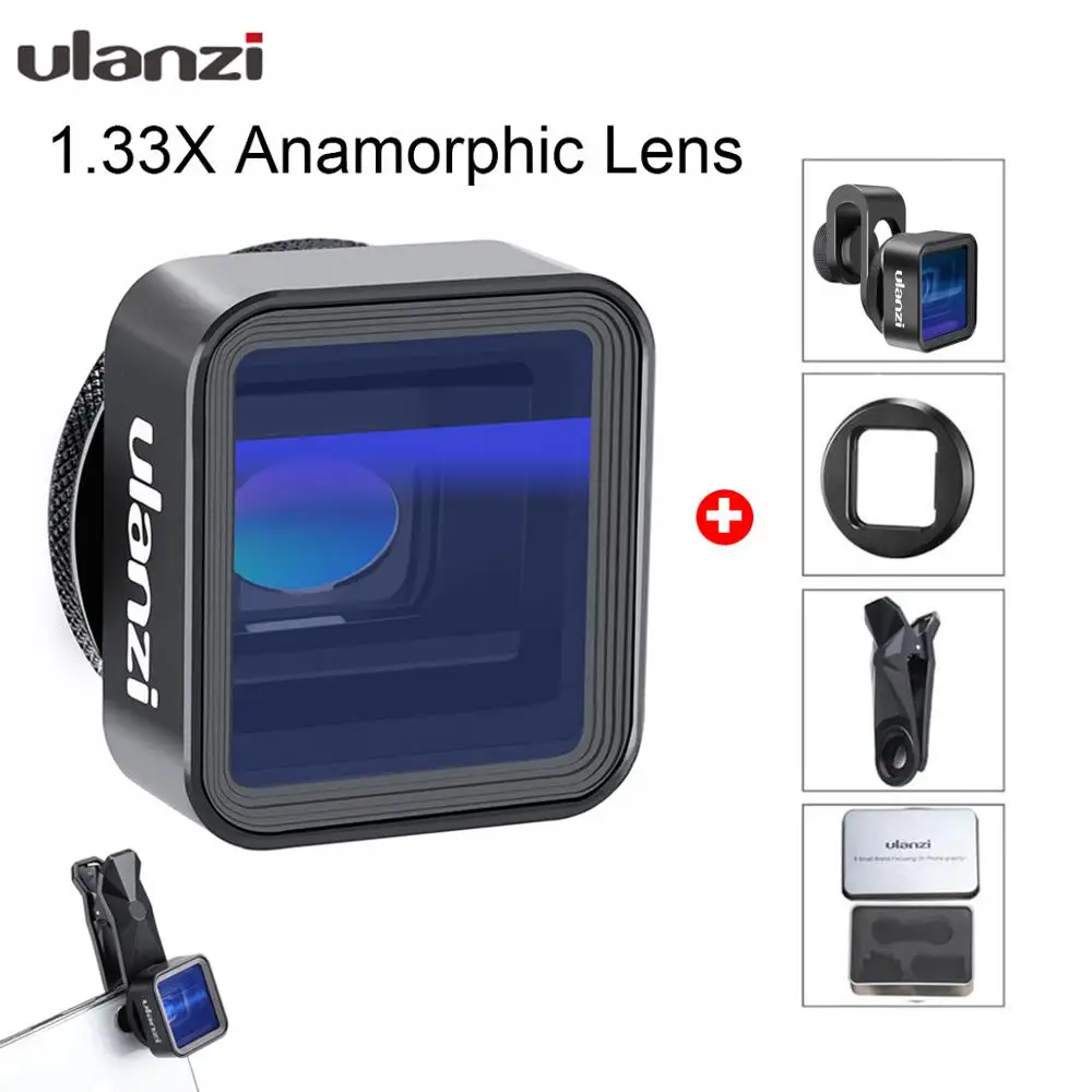 Ulanzi анаморфный объектив для iPhone 11 Pro 1.33X широкоэкранный видео широкоформатный Slr фильм видеомейкер Универсальный телефон объектив