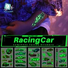 Светящиеся тату-наклейки для детей, светящаяся татуировка для лица, детское боди-арт тату, спортивный автомобиль, мотоцикл, тату с героями мультфильмов, детские наклейки