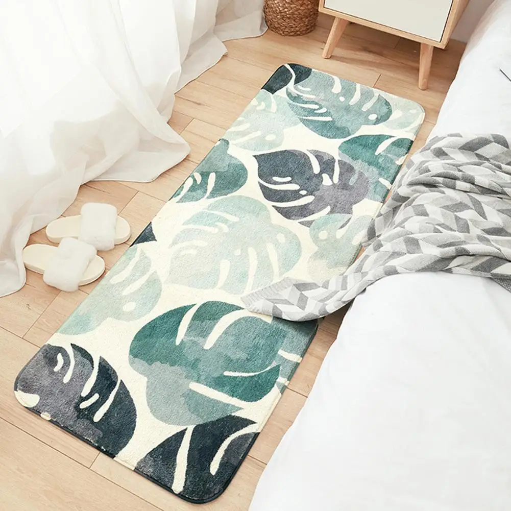 

Leaf Letters Print Thick Soft Carpet Floor Mat Rug Cushion Bedroom Decoration