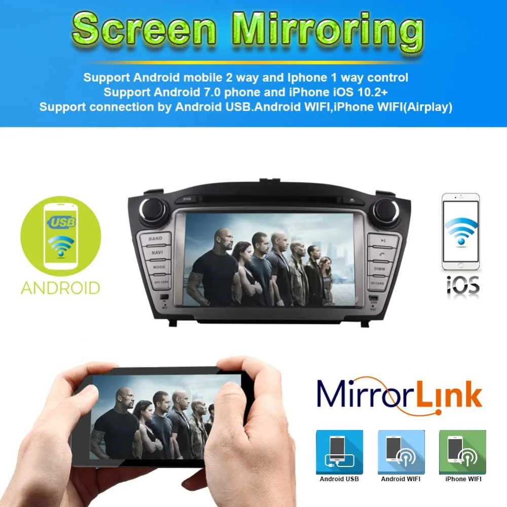 Восьмиядерный автомобильный Dvd плеер HD 7 &quotAndroid 9 0 gps для Hyundai IX35 Tucson 2009 2014