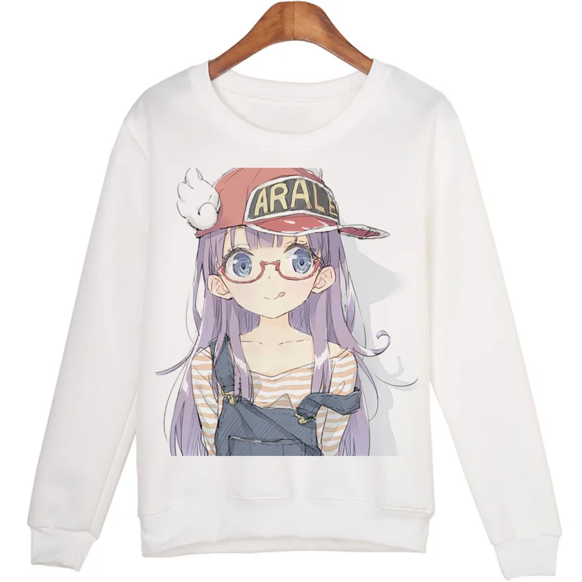 

Spring Autumn Slump Dr. Round Neck Loose Hoodie Female Srtreetwear Color Matching White Loose Hot Selling Pullover