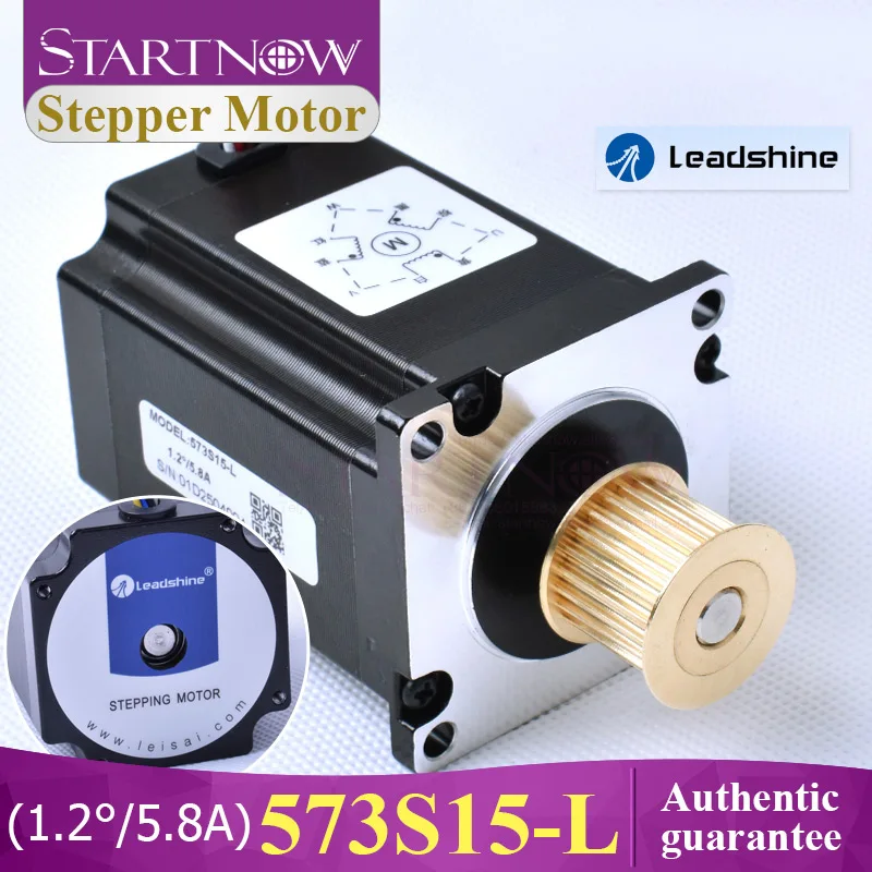 Startnow NEMA23 Stepping Motor 573S15-L With Synchronous Pulley 5.8A Axis Diameter 8mm 6 Wires Leadshine Stepper Motor