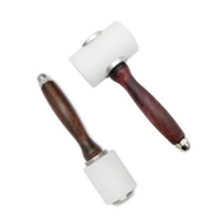 2 pcs wooden handle hammers mallet leathercraft carving hammers sew leather cowhide tool kit for leathercraft working