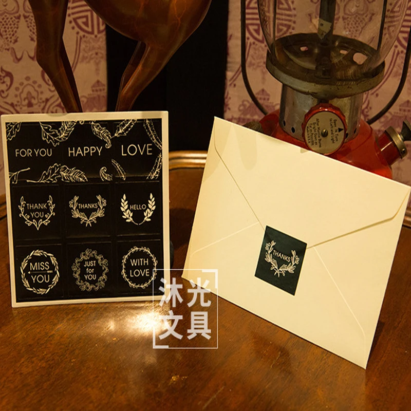 18pcs Vintage Sealing stickers Wedding Blessing Words Sticker Invitations Seals Candy Favors Gift Boxes Labels Adhesive sticker | Дом и сад