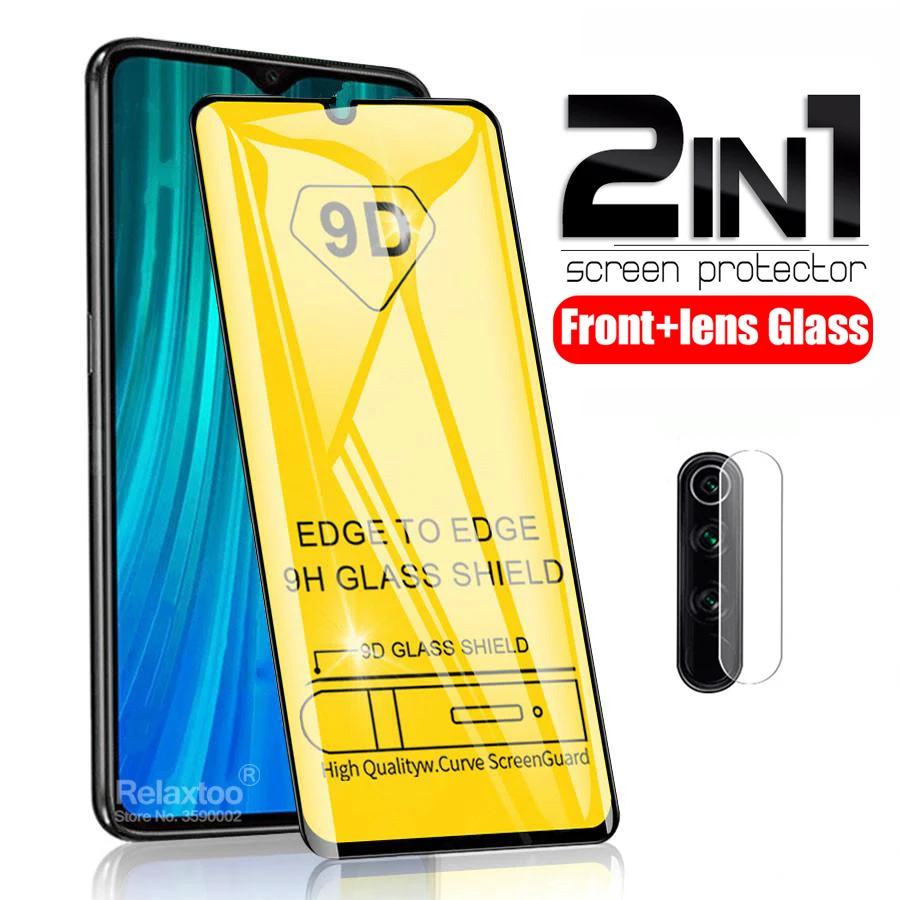 Защитное стекло 2 в 1 для xiaomi redmi note 8 pro защитная пленка объектива задней камеры на