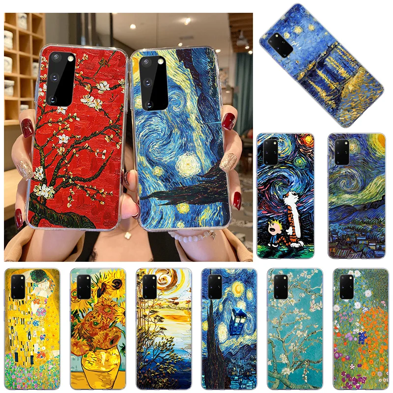 Funda de teléfono para Samsung Galaxy S21 5G S20 FE S10 Lite S9 Plus Note 20 Ultra 10 9 8 Van Gogh funda trasera de silicona suave de Noche Estrellada