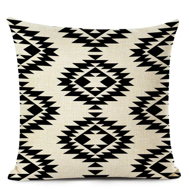 Retro High Quality ethnic Geometry Cushion Cover Throw Pillow Cutton Linen Car Sofa Bed Home Decor Textile Printed Pillowcase - Цвет: 2