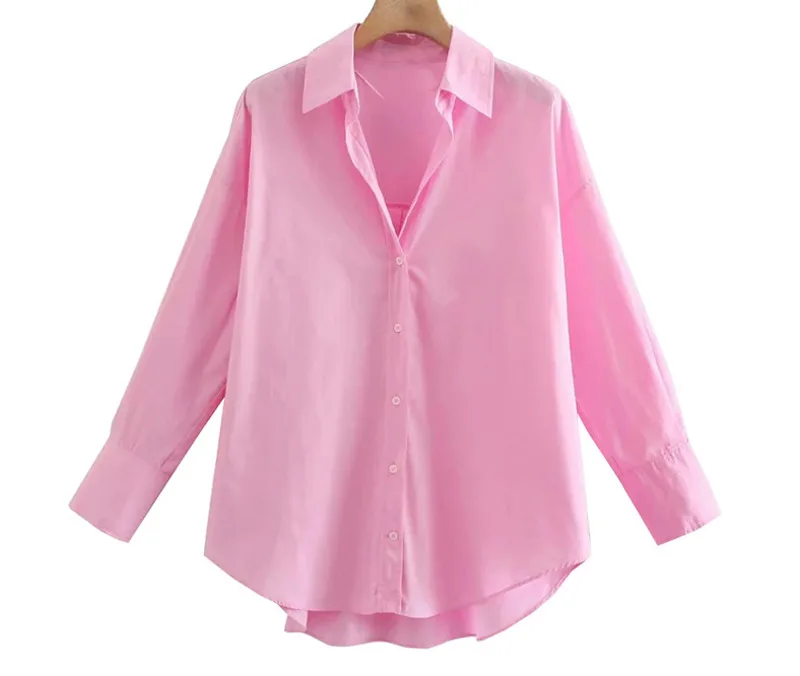 Блузка Catte Женская на пуговицах модный свободный поплиновый Топ винтажная