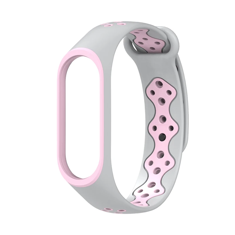 gray Pink Спортивный браслет для mi Band 3 4, ремешок на запястье, спортивный силиконовый браслет для mi band 4 3, Смарт-часы, браслет для Xiaomi mi band 3 4, ремешок - Цвет: gray Pink