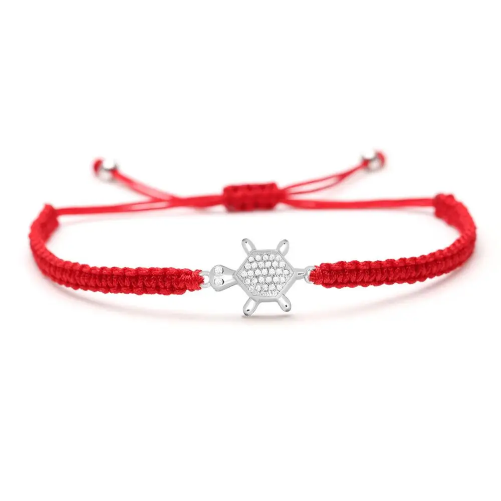 Браслет макраме с белым цирконом и кристаллами морской черепахи для женщин