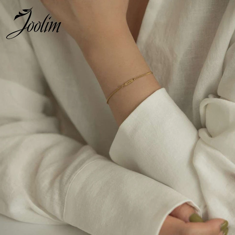 

Joolim Good Luck Letters Charm Bracelet Geometric Stainless Steel Bracelet Wholesale
