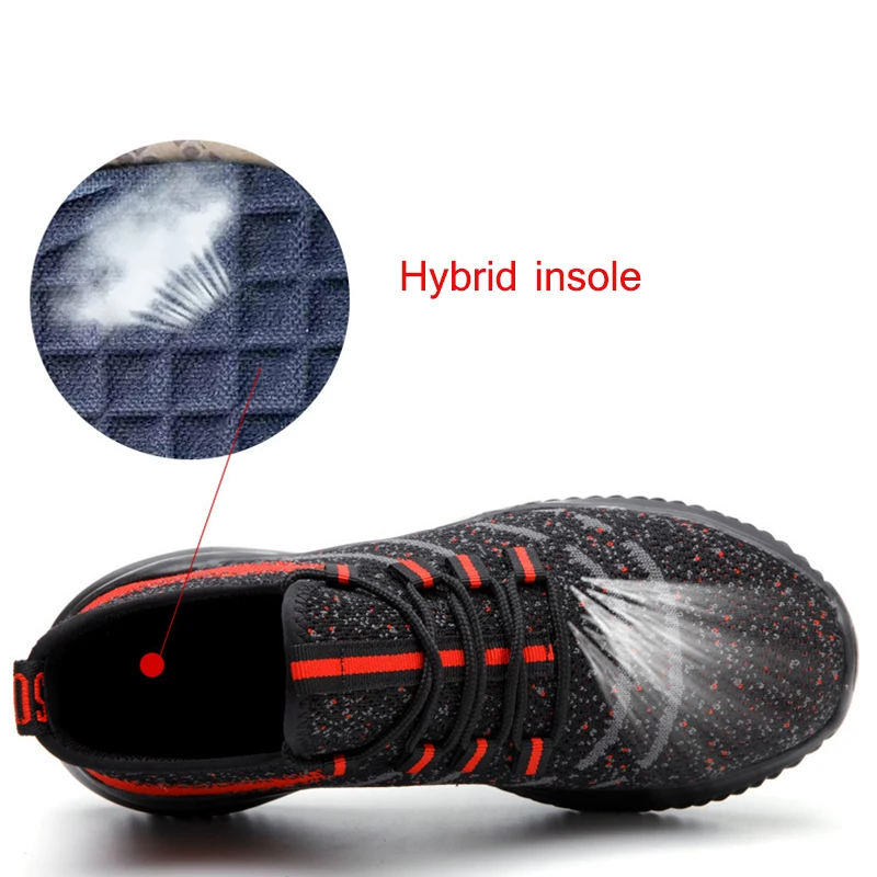 Новинка мужские спортивные рабочие ботинки модные Нескользящие дышащие со