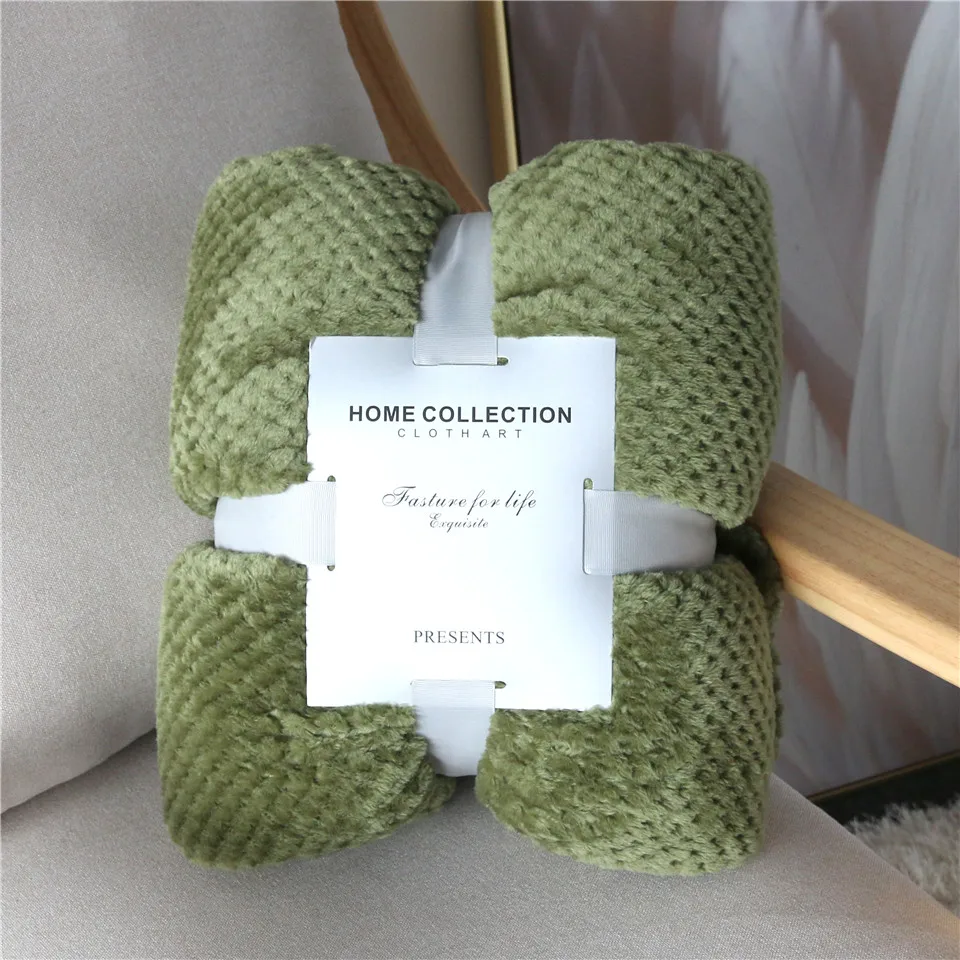 Olive Green Постельные принадлежности, Фланелевое Флисовое одеяло, мягкое одеяло, однотонное покрывало, плюшевое покрывало для кровати, дивана, рождественский подарок, Прямая поставка - Цвет: Olive Green