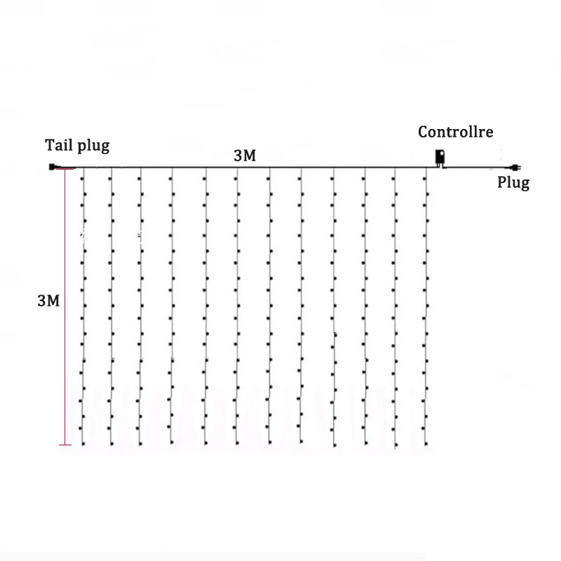 

3X3M 320 LED Waterfall Curtain Icicle LED String Light Christmas Wedding Party Background garden Decoration lights