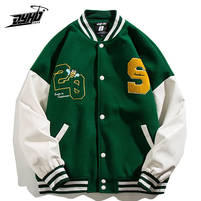 Бейсбольная куртка в стиле хип хоп для мужчин и женщин модные куртки с вышивкой