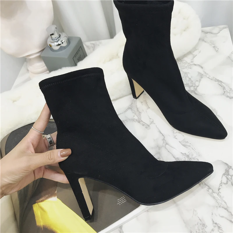 2019 г. Женские Фетиш сапоги на высоком каблуке 8 см модные роскошные Зимние