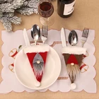 Рождественский кухонный держатель для вилки и ножа, аксессуары для дома, Рождественское украшение, Рождество, Рождество, Новый год 2021