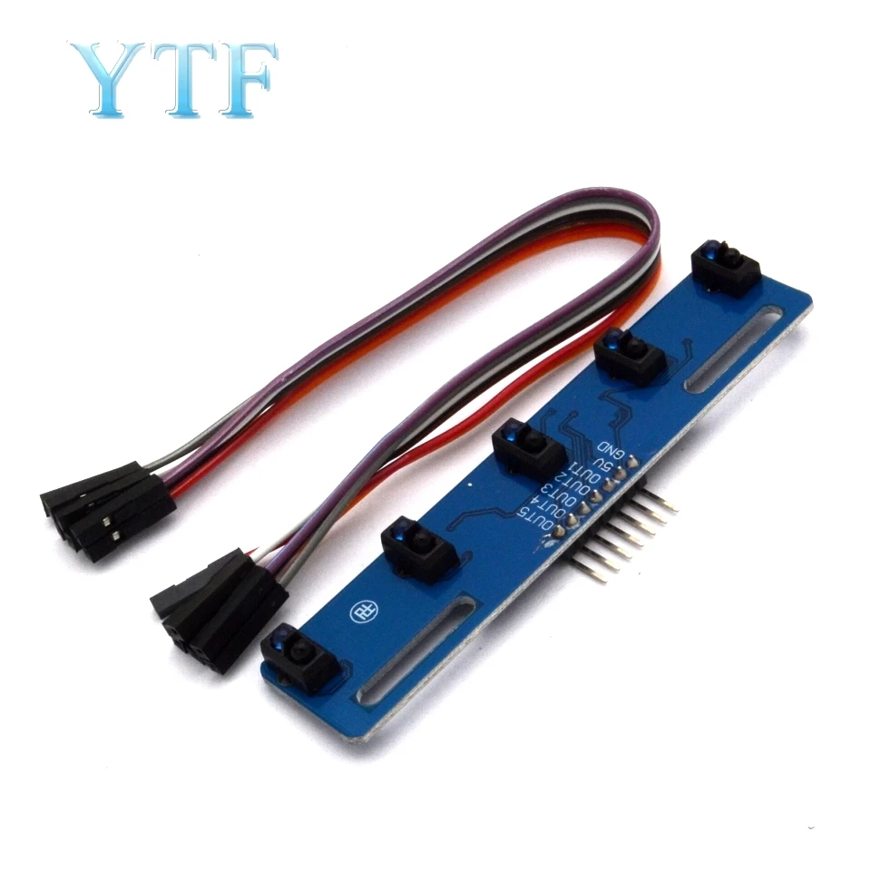 

5 Channel Infrared Reflective Sensor TCRT5000 KIT 5CH CH Road IR Photoelectric Switch Barrier Line Track Module 5 Way TCRT5000L