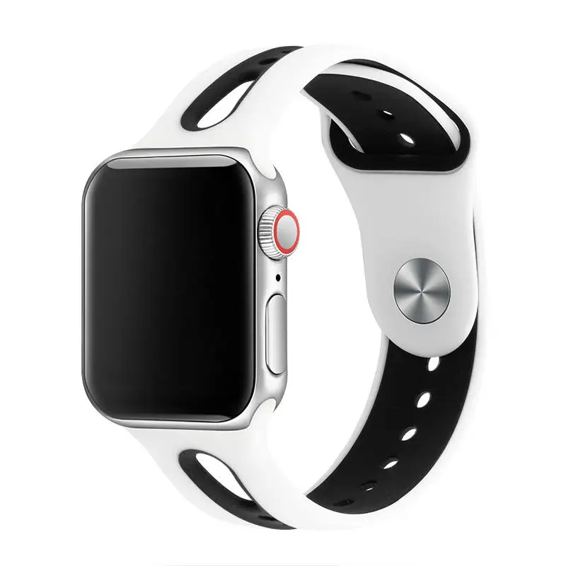 Ремешок для наручных часов для Apple Watch, ремешок 42 мм, 38 мм, Версия 44 мм 40 мм ремешок силиконовых наручных часов Iwatch, ленты для наручных часов Apple Watch, Series4/3/2/1 81003 - Цвет ремешка: 15