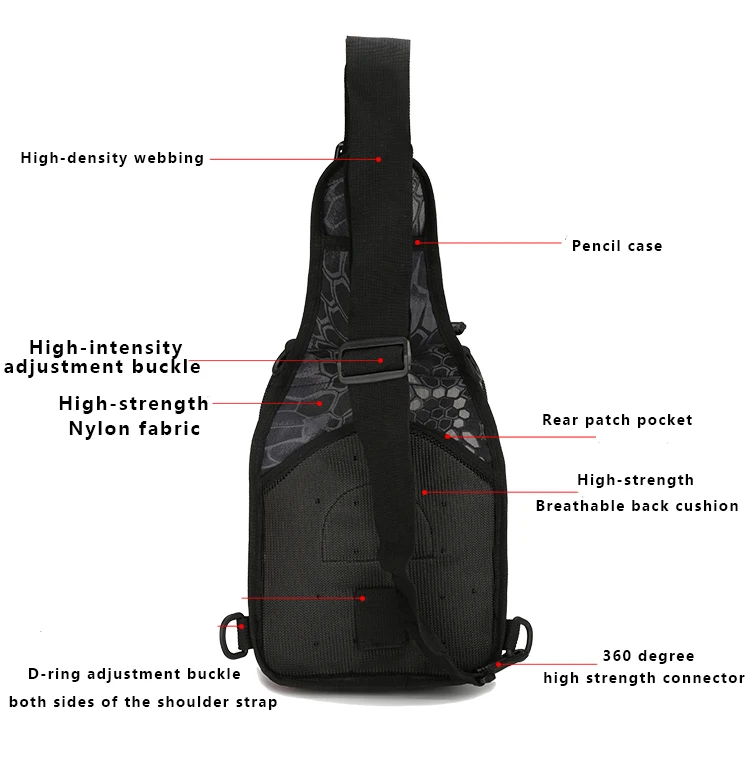 

Outdoor Shoulder Military Bag Sport Climbing Backpack Chest Tactical Molle Camping Hunting Accessories Daypack Fishing Backpack