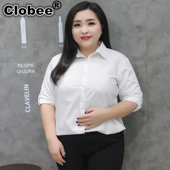 Женские блузы рубашки ropa mujer talla grande 4xl 5xl 6xl летняя белая рубашка OL белые блузки