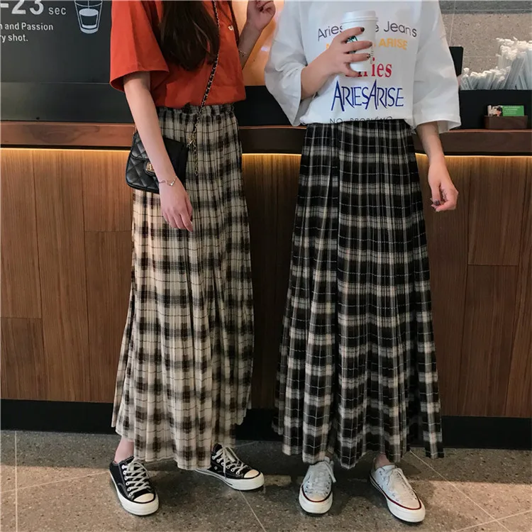 Faldas Mujer Moda Harajuku юбка японская, длинные юбки для женщин Макси Faldas Mujer Moda, консервативный стиль, трапециевидная Женская юбка
