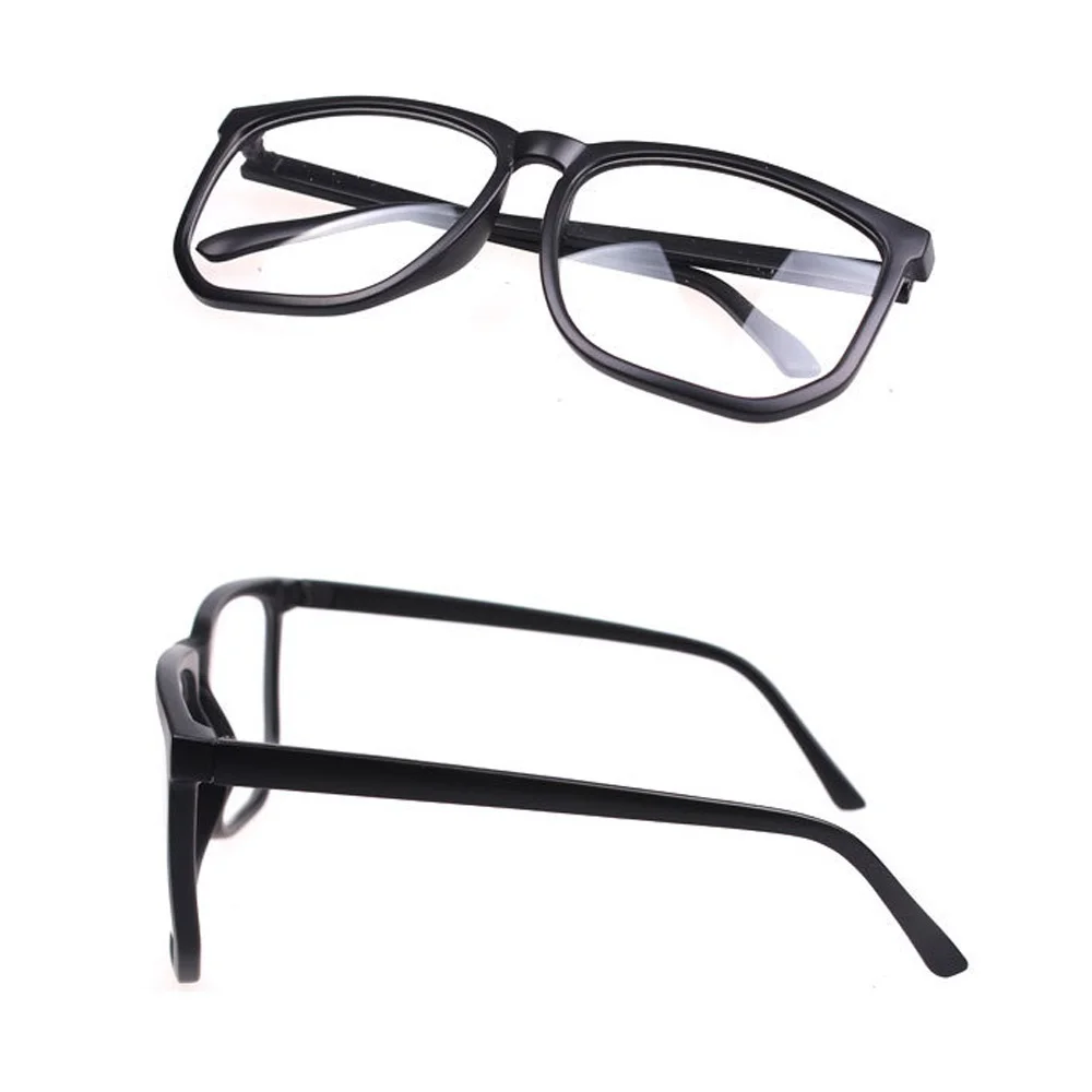 Matte Black Унисекс большая квадратная оптическая рамка Nerd глаз очки ретро Ботаник Geek Хиппи очки зеркало/прозрачный/темные линзы многоцветная рамка 030-018 - Цвет оправы: Matte Black