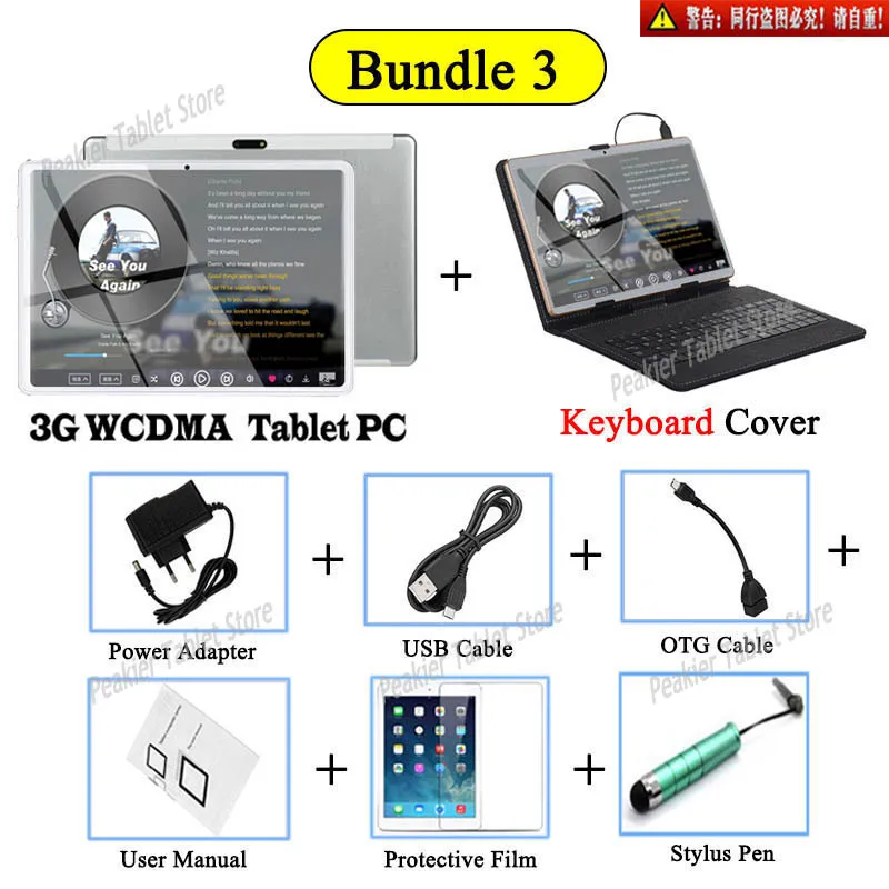 3G TAB Keyboard 10-дюймовый планшетный ПК Octa Core 128G Планшеты Android 9,0 Wi-Fi Bluetooth gps 3g 4 аппарат не привязан к оператору сотовой связи Телефонный звонок Dual SIM 10,1 дюймов tabets - Комплект: 3G TAB Keyboard