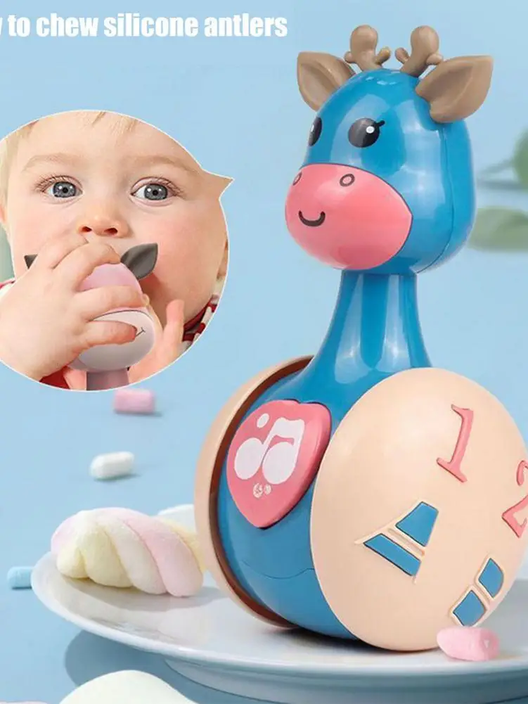 1PC Fawn Baby Slip Tumbler Rattle Learning Educational Toys Newborn Grasp Hand Bell Phone Button Twisting Random Color |