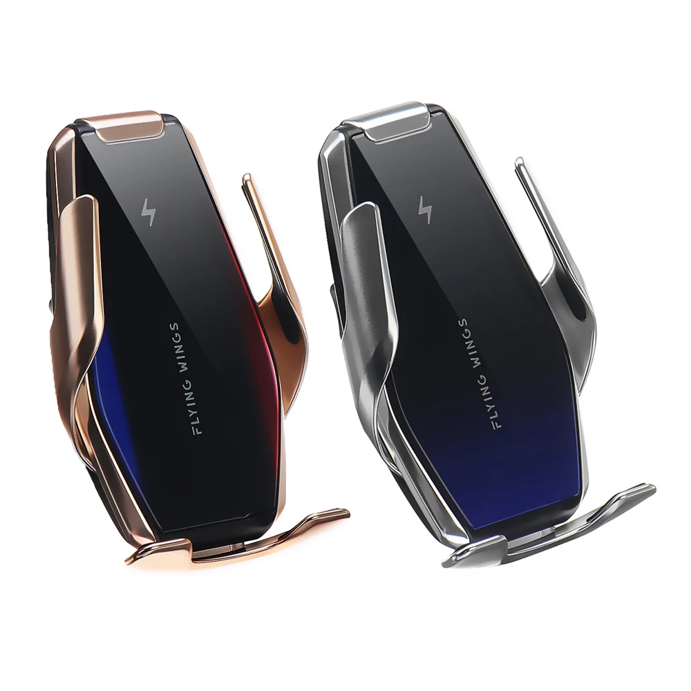 Автомобильное беспроводное зарядное устройство Qi с автоматическим зажимом для