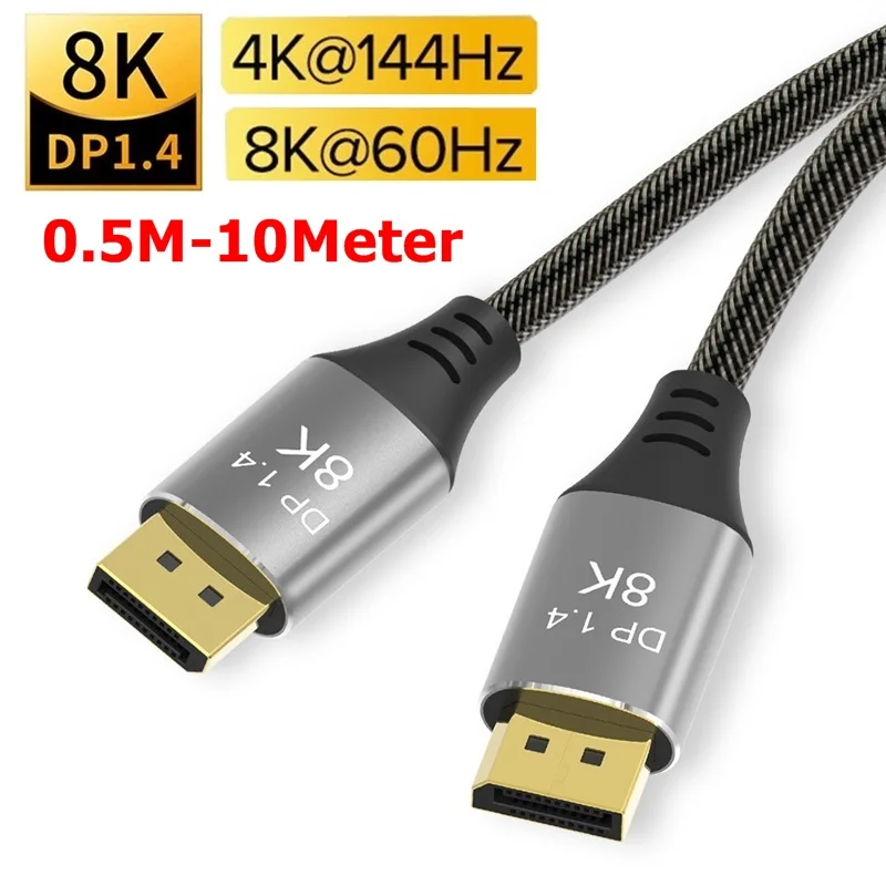 8K DisplayPort1.4 реальный кабель @ 60 Гц 4K 144 DisplayPort конвертер 0 5 м 10 метров|Кабели VGA| |