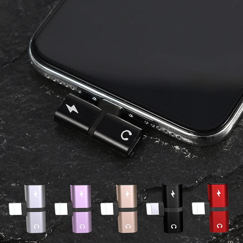 T-shaped Headphone 2-in-1 Dual-port Headphone Adapte for iPhone 12 8 Plus X XS Xs Max 11 Audio Charger Dispenser Accessories image 4