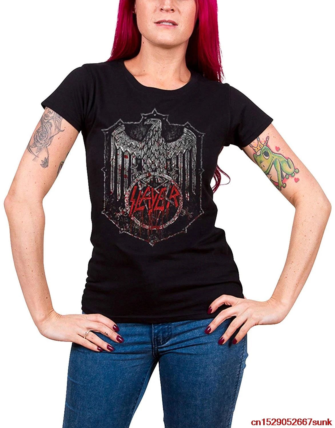 FGHFG футболка кровавый щит логотип для женщин s Junior Fit черная унисекс мужчин и